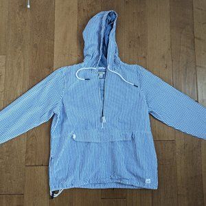 L.L. Bean Vacationland Anorak Seersucker Pullover Long Sleeve Misses Regular, L